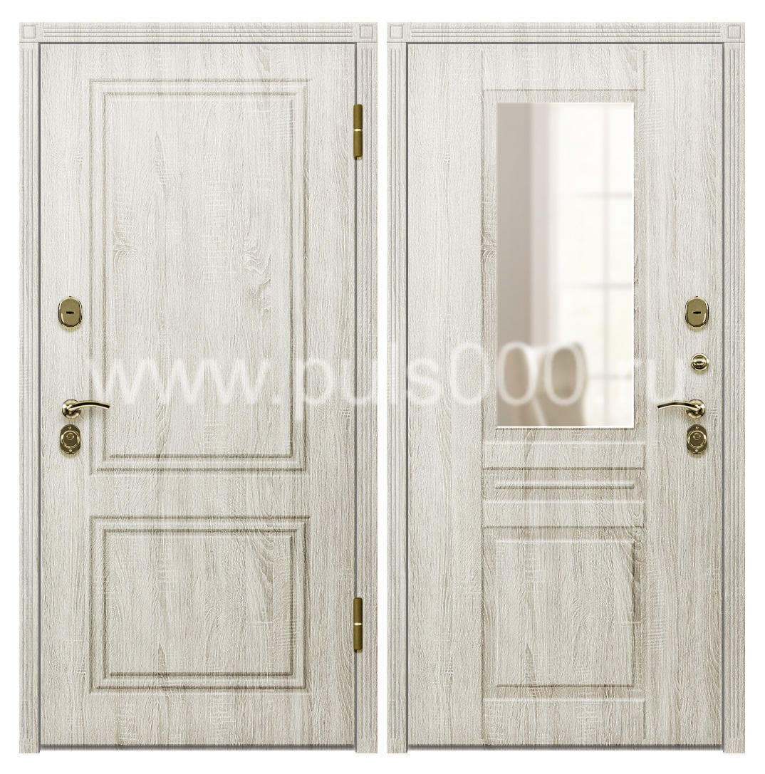 Входная дверь с МДФ и зеркалом в коттедж MDF-74, цена 42 000 руб. Входная дверь с МДФ и зеркалом в коттедж MDF-74, цена 42 000 руб.